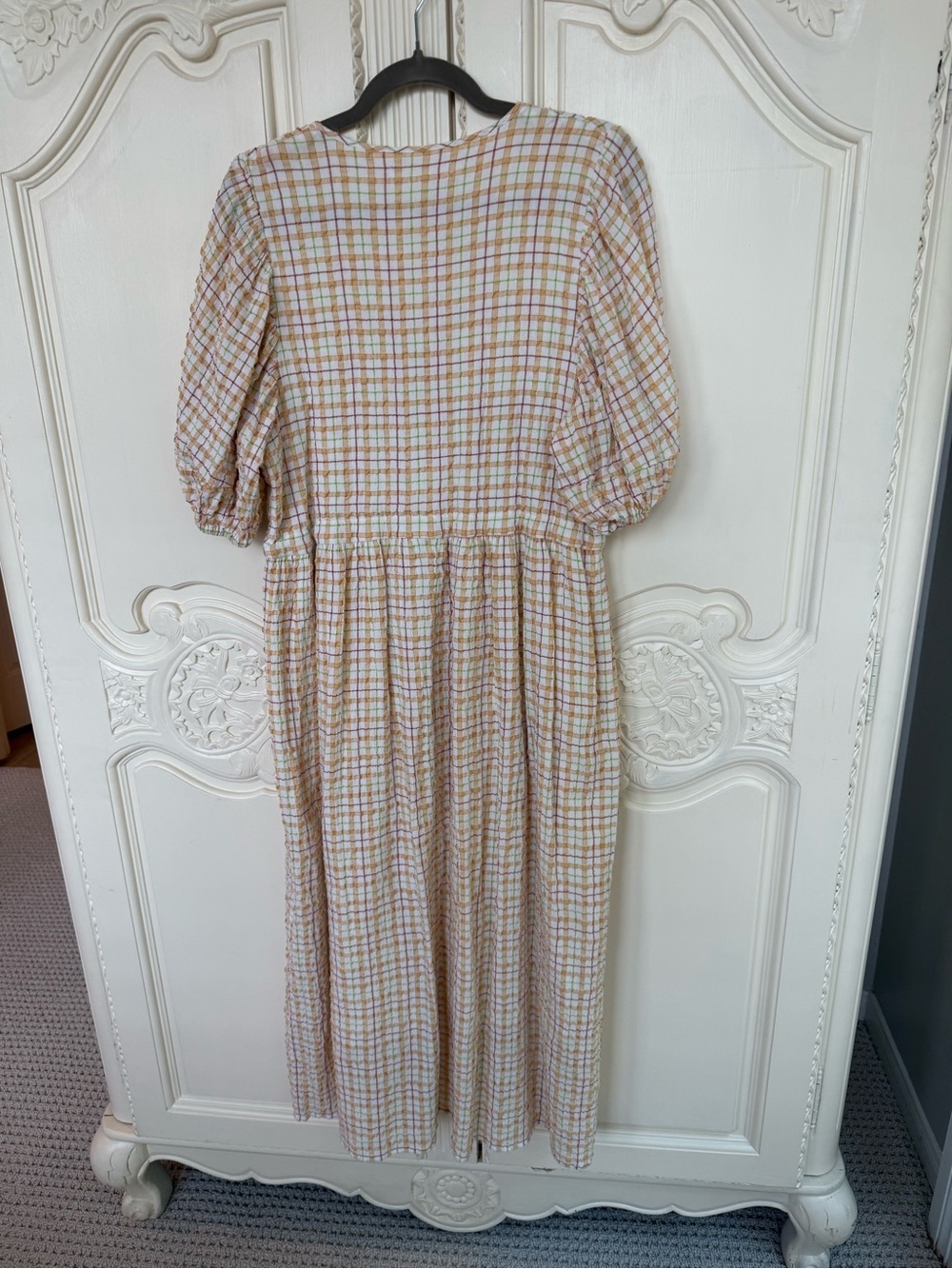 Christy Dawn Cream Plaid Maxi Dress - Picture 6 of 6